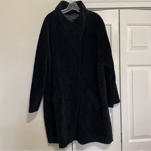 Eileen Fisher Women's Wool Alpaca Blend Coat Black Lined Size XL